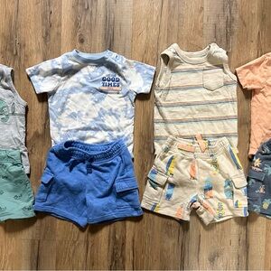 Bundle of baby boy clothing 12 mos- 4 matching sets top and bottoms